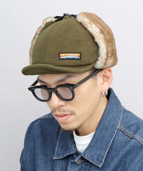 GERRY（ジェリー）の「フリース ショートブリム イヤーフラップ フライトキャップ（キャップ・メンズ・カーキ/ブラック・FREE）」の14枚目の写真