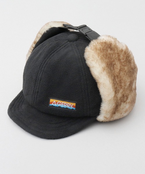 GERRY（ジェリー）の「フリース ショートブリム イヤーフラップ フライトキャップ（キャップ・メンズ・カーキ/ブラック・FREE）」の4枚目の写真