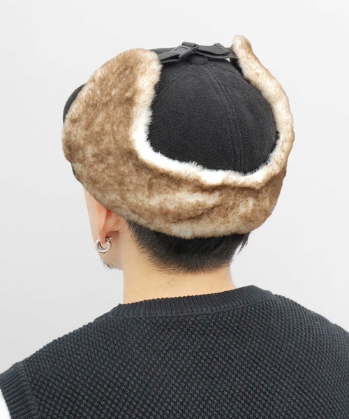 GERRY（ジェリー）の「フリース ショートブリム イヤーフラップ フライトキャップ（キャップ・メンズ・カーキ/ブラック・FREE）」の16枚目の写真