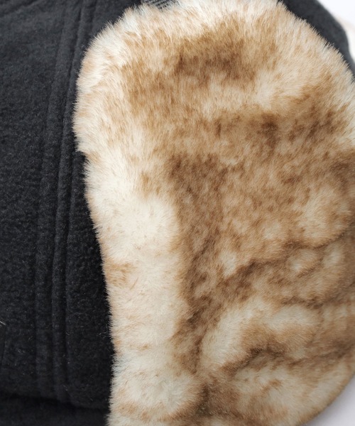 GERRY（ジェリー）の「フリース ショートブリム イヤーフラップ フライトキャップ（キャップ・メンズ・カーキ/ブラック・FREE）」の5枚目の写真