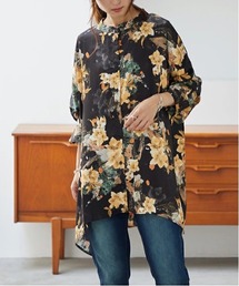 No one knows（ノーワンノーズ）の「花柄 バンドカラー ドルマン ブラウス（スカート・メンズ）」