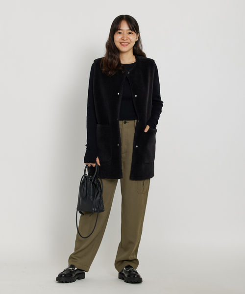 JOURNAL STANDARD(ジャーナルスタンダード)の「ストレッチサテンミリタリーパンツ(カーゴパンツ・レディース・アイボリー/カーキ・36/38)」の4枚目の写真