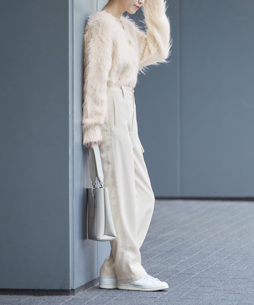 JOURNAL STANDARD(ジャーナルスタンダード)の「ストレッチサテンミリタリーパンツ(カーゴパンツ・レディース・アイボリー/カーキ・36/38)」の5枚目の写真