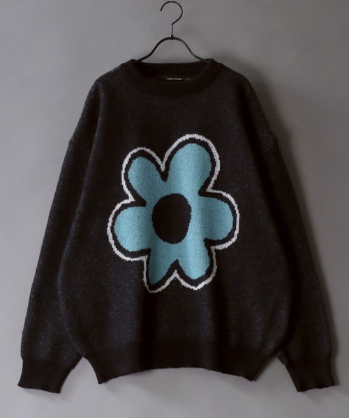 SITRY(シトリー)の「classic flower Jacquard Knit Sweater/クラシック フラワー ジャガード ニット セーター(ニット/セーター・メンズ・ホワイト/グレイッシュブルー/ブラック・L/M)」の14枚目の写真