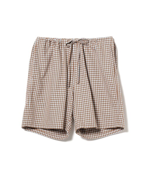 ts(s)(ティーエスエス)の「ts(s) / Gingham Plaid Cotton Polyester Stretch Cloth Drawstring Shorts(その他パンツ・メンズ・ブラウン・3/2)」の1枚目の写真