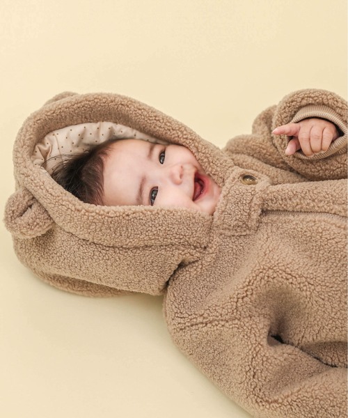 n.o.u.s（ノウズ）の「n.o.u.s クマ着ぐるみジャンプスーツ（おくるみ・キッズ・クリーム/ベージュ・70cm/80ｃｍ）」の7枚目の写真