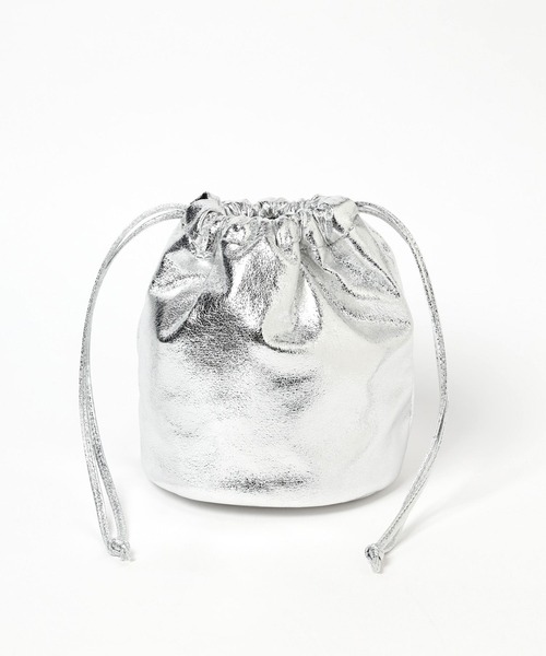 LEPSIM（レプシィム）の「メタリックミニ巾着バッグ　987073（ショルダーバッグ・レディース・シルバー/ブルー/ブラック・ONE SIZE）」の4枚目の写真