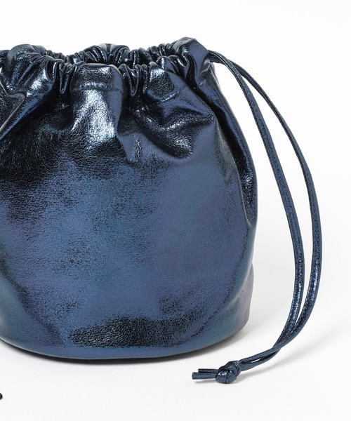 LEPSIM（レプシィム）の「メタリックミニ巾着バッグ　987073（ショルダーバッグ・レディース・シルバー/ブルー/ブラック・ONE SIZE）」の11枚目の写真