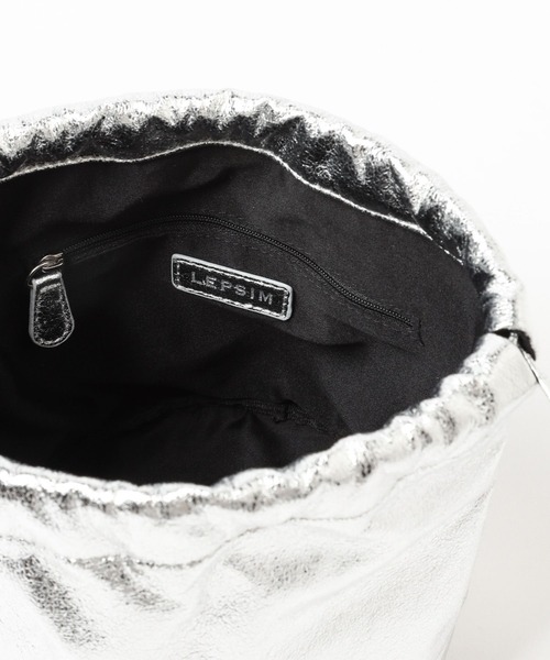 LEPSIM（レプシィム）の「メタリックミニ巾着バッグ　987073（ショルダーバッグ・レディース・シルバー/ブルー/ブラック・ONE SIZE）」の18枚目の写真