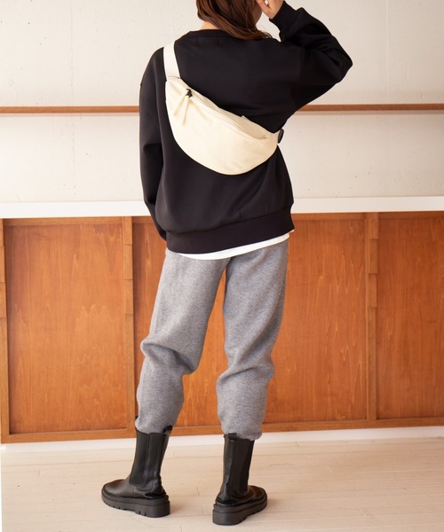 MAISON BREEZE(メゾンブリーズ)の「【MAISON BREEZE】裏起毛カジュアルスウェットパンツ KNF049(スウェットパンツ・レディース・グレー/ブラック/アイボリー・FREE)」の11枚目の写真