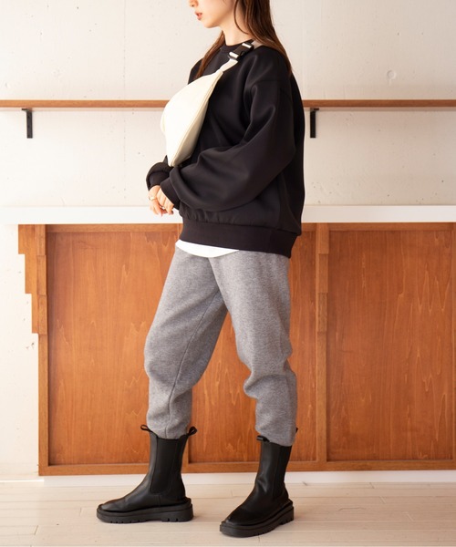 MAISON BREEZE(メゾンブリーズ)の「【MAISON BREEZE】裏起毛カジュアルスウェットパンツ KNF049(スウェットパンツ・レディース・グレー/ブラック/アイボリー・FREE)」の12枚目の写真
