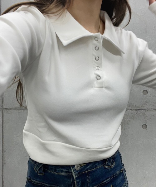 ROGER AND RAW(ロジャーアンドロウ)の「ショート丈襟トップス(Tシャツ/カットソー・レディース・ブラック/ホワイト/グレー・FREE)」の11枚目の写真