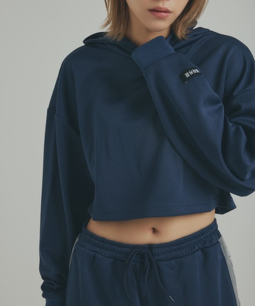 セール】【福寿外貌】ラインジャージ ショート丈パーカー（パーカー