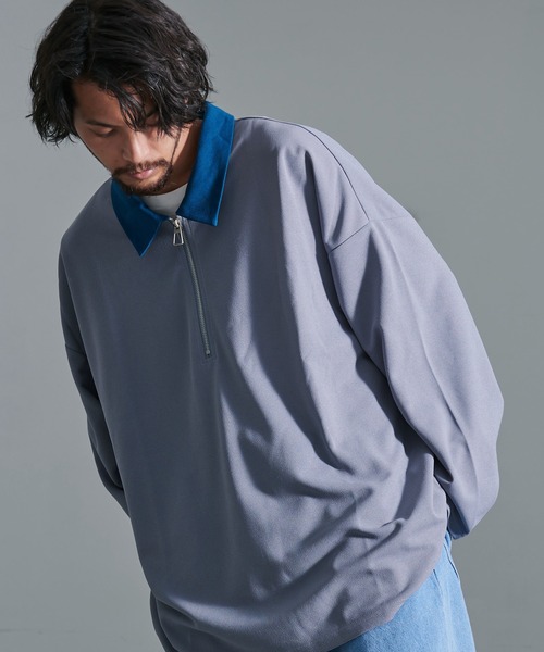 SILVER BULLET(シルバーバレット)の「『CavariA/キャバリア』ハーフZIP長袖カットソー(Tシャツ/カットソー・メンズ・オレンジ/グレー/グリーン・M/L)」の5枚目の写真