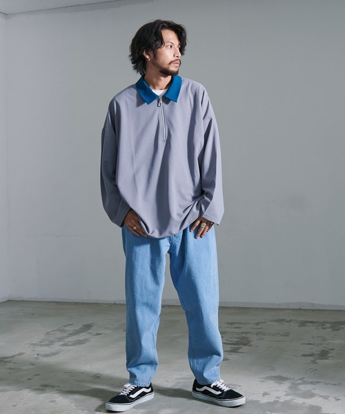 SILVER BULLET(シルバーバレット)の「『CavariA/キャバリア』ハーフZIP長袖カットソー(Tシャツ/カットソー・メンズ・オレンジ/グレー/グリーン・M/L)」の6枚目の写真