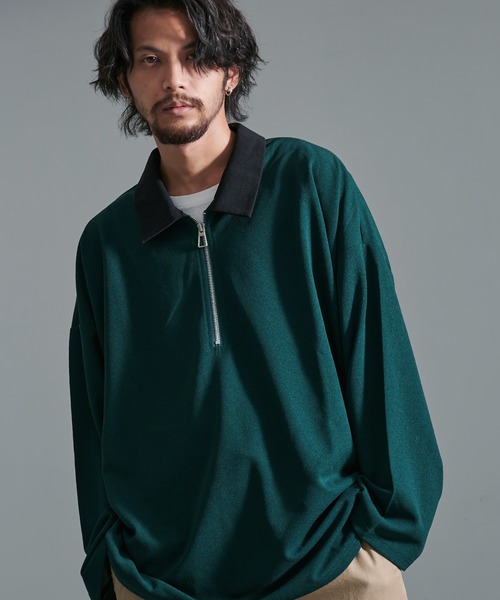 SILVER BULLET(シルバーバレット)の「『CavariA/キャバリア』ハーフZIP長袖カットソー(Tシャツ/カットソー・メンズ・オレンジ/グレー/グリーン・M/L)」の9枚目の写真