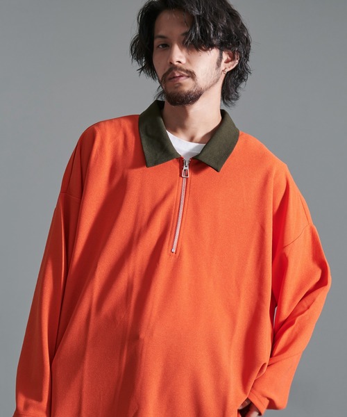 SILVER BULLET(シルバーバレット)の「『CavariA/キャバリア』ハーフZIP長袖カットソー(Tシャツ/カットソー・メンズ・オレンジ/グレー/グリーン・M/L)」の15枚目の写真