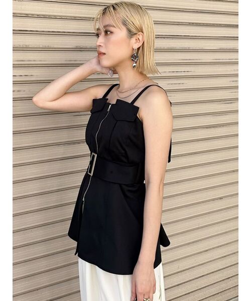 MURUA(ムルーア)の「デザインビスチェトップス(シャツ/ブラウス・レディース・ベージュ/ブルー/ブラック・FREE)」の6枚目の写真