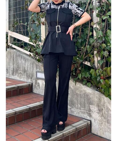 MURUA(ムルーア)の「デザインビスチェトップス(シャツ/ブラウス・レディース・ベージュ/ブルー/ブラック・FREE)」の14枚目の写真