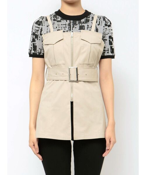 MURUA(ムルーア)の「デザインビスチェトップス(シャツ/ブラウス・レディース・ベージュ/ブルー/ブラック・FREE)」の16枚目の写真