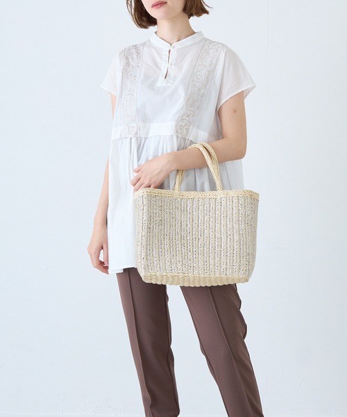 LAVEANGE（ラビアンジェ）の「ラメかごバッグ（かごバッグ・レディース・ゴールド/シルバー・F）」の6枚目の写真