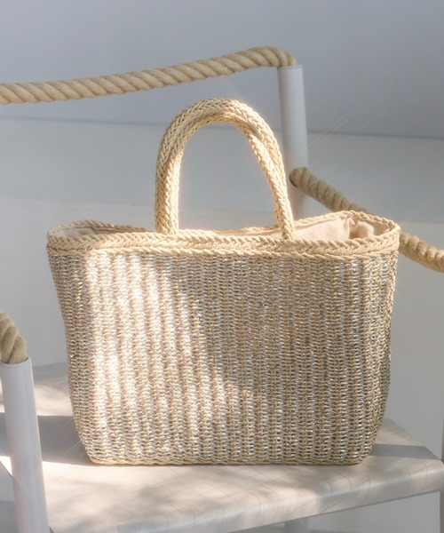 LAVEANGE（ラビアンジェ）の「ラメかごバッグ（かごバッグ・レディース・ゴールド/シルバー・F）」の16枚目の写真