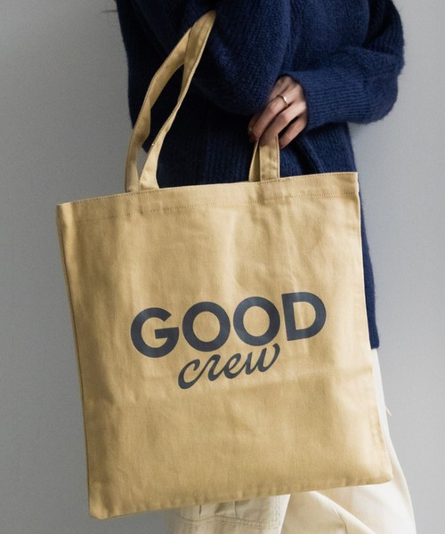 Mac-House(マックハウス)の「GOOD CREW ロゴプリントツイルトートバッグ(トートバッグ・レディース・イエロー/ブルー/ベージュ/ブラウン/ブラック/グリーン・フリー)」の4枚目の写真
