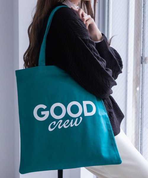 Mac-House(マックハウス)の「GOOD CREW ロゴプリントツイルトートバッグ(トートバッグ・レディース・イエロー/ブルー/ベージュ/ブラウン/ブラック/グリーン・フリー)」の5枚目の写真