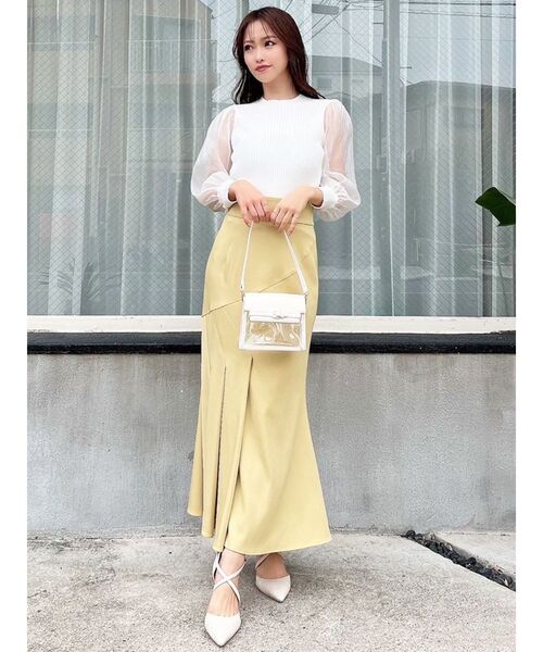 RESEXXY（リゼクシー）の「タックマーメイドスカート（スカート・レディース・イエロー/ブラック/アイボリー・FREE）」の5枚目の写真