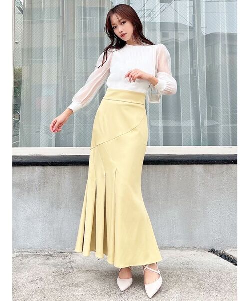 RESEXXY（リゼクシー）の「タックマーメイドスカート（スカート・レディース・イエロー/ブラック/アイボリー・FREE）」の6枚目の写真