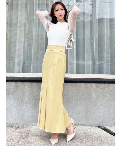 RESEXXY（リゼクシー）の「タックマーメイドスカート（スカート・レディース・イエロー/ブラック/アイボリー・FREE）」の7枚目の写真