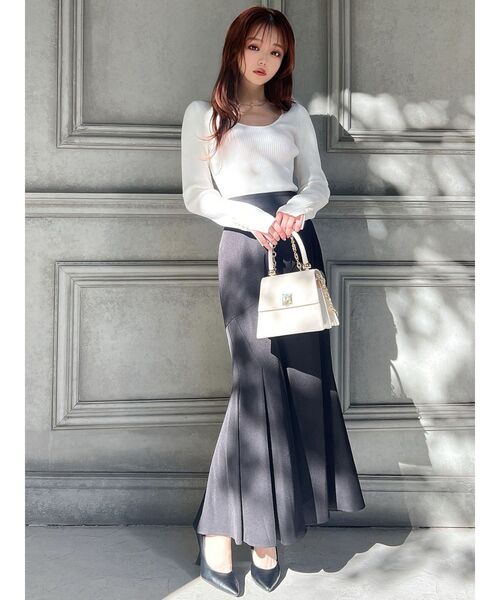 RESEXXY（リゼクシー）の「タックマーメイドスカート（スカート・レディース・イエロー/ブラック/アイボリー・FREE）」の12枚目の写真