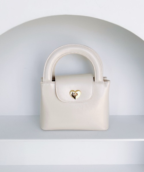 セール】2WAYハート金具フラップショルダーバッグ（ショルダー