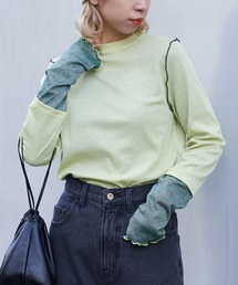 CIAOPANIC | 【2024SS】袖切替ラメ配色リブカットソー(Tシャツ/カットソー)