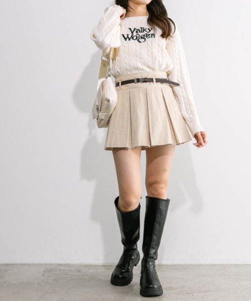 OLIVE des OLIVE(オリーブデオリーブ)の「ケーブルロゴジャガードニット 1032050530(ニット/セーター・レディース・アイボリー/トップグレー/ネイビー・FREE)」の4枚目の写真