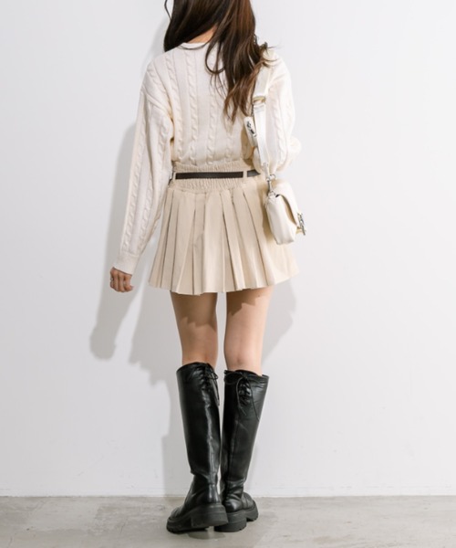 OLIVE des OLIVE(オリーブデオリーブ)の「ケーブルロゴジャガードニット 1032050530(ニット/セーター・レディース・アイボリー/トップグレー/ネイビー・FREE)」の6枚目の写真