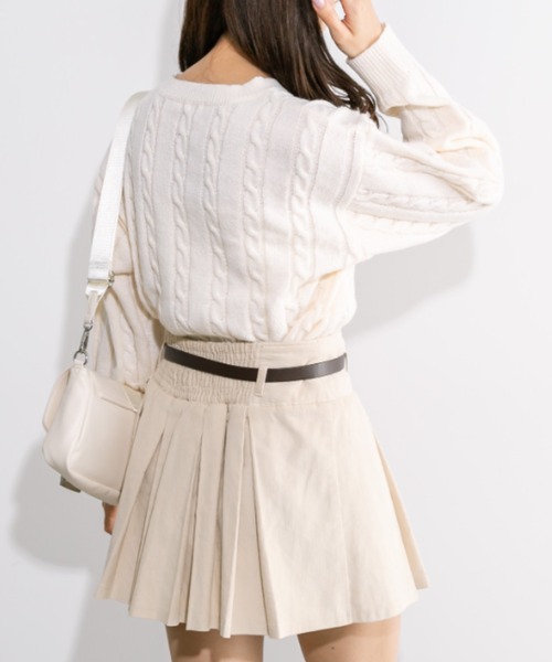 OLIVE des OLIVE(オリーブデオリーブ)の「ケーブルロゴジャガードニット 1032050530(ニット/セーター・レディース・アイボリー/トップグレー/ネイビー・FREE)」の9枚目の写真