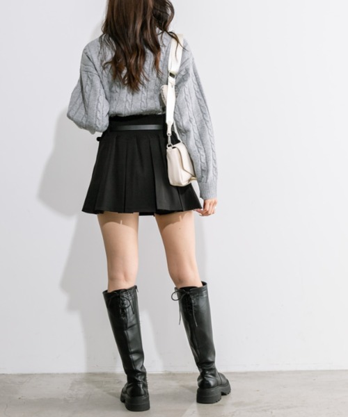 OLIVE des OLIVE(オリーブデオリーブ)の「ケーブルロゴジャガードニット 1032050530(ニット/セーター・レディース・アイボリー/トップグレー/ネイビー・FREE)」の12枚目の写真