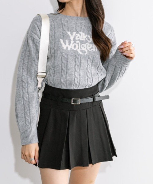 OLIVE des OLIVE(オリーブデオリーブ)の「ケーブルロゴジャガードニット 1032050530(ニット/セーター・レディース・アイボリー/トップグレー/ネイビー・FREE)」の13枚目の写真