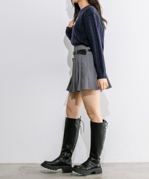 OLIVE des OLIVE(オリーブデオリーブ)の「ケーブルロゴジャガードニット 1032050530(ニット/セーター・レディース・アイボリー/トップグレー/ネイビー・FREE)」の17枚目の写真