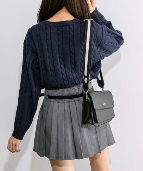 OLIVE des OLIVE(オリーブデオリーブ)の「ケーブルロゴジャガードニット 1032050530(ニット/セーター・レディース・アイボリー/トップグレー/ネイビー・FREE)」の21枚目の写真