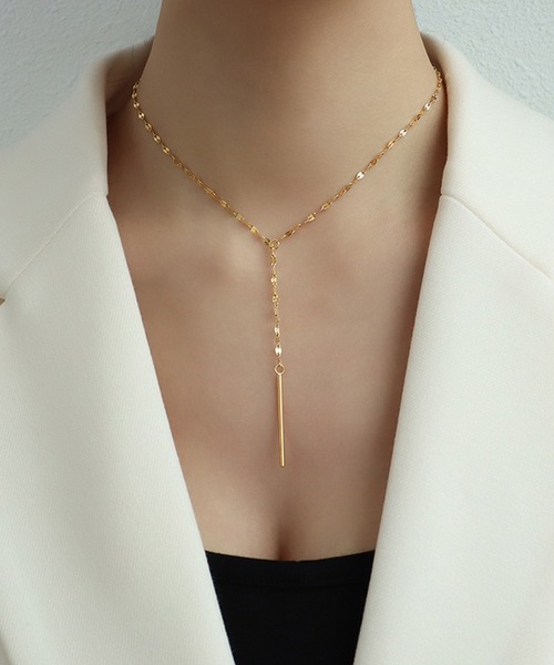 ゴールド バー付き スライド チェーン ネックレス（ネックレス）｜Lace 
