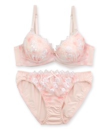 fran de lingerie（フランデランジェリー）の「刺繍が可愛いブラ＆ショーツSET 「 ペアブラジャー（ワイヤー有り）」 ブラジャーショーツセット（ブラ&ショーツ）」