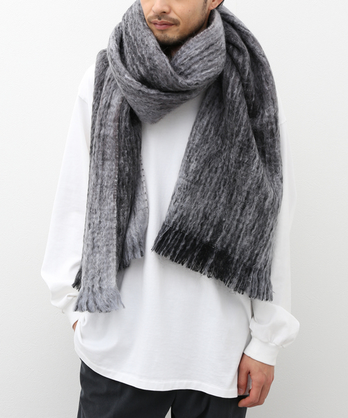 THROW（スロー）の「【THROW / スロー】Mohair Shaggy Fog Stole（マフラー・メンズ・チャコールグレー・FREE）」の5枚目の写真