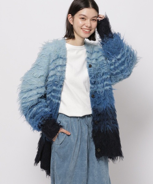 niko and...(ニコアンド)の「グラデーションボーダーカーディガン(カーディガン/ボレロ・レディース・ブルー/アイボリー/レッド・FREE)」の1枚目の写真