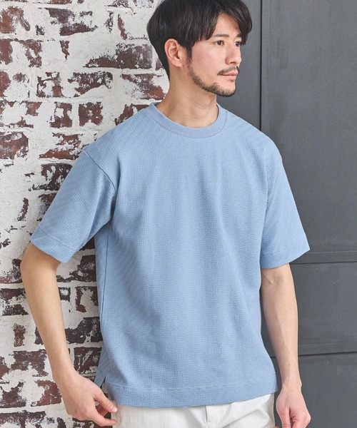 UNION STATION(ユニオンステーション)の「シェブロン柄リンクスジャガードTシャツ(Tシャツ/カットソー・メンズ・ホワイト/ライトグレー/サックスブルー/ブラック・LL/L/M/S)」の20枚目の写真