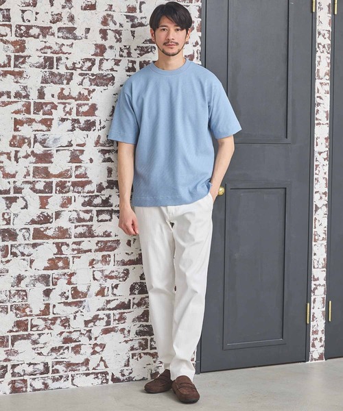 UNION STATION(ユニオンステーション)の「シェブロン柄リンクスジャガードTシャツ(Tシャツ/カットソー・メンズ・ホワイト/ライトグレー/サックスブルー/ブラック・LL/L/M/S)」の11枚目の写真