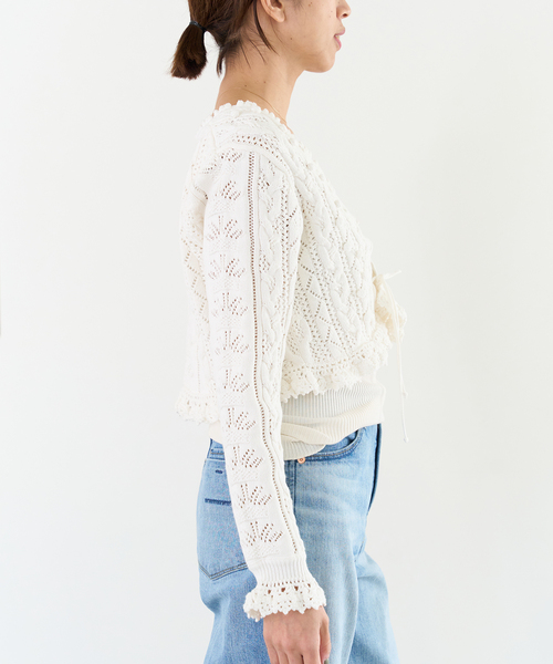 IENA コットンクロシェショートボレロ IENA（イエナ）の「コットンクロシェショートボレロ