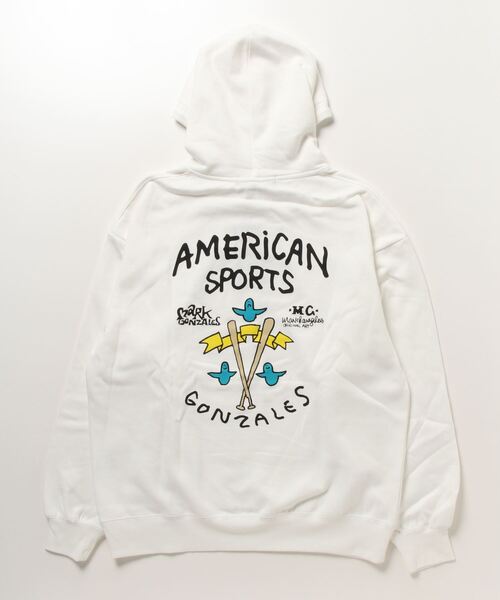 Mark Gonzales（マーク・ゴンザレス）の「【WEB・直営店限定】MARK GONZALES ARTWORK COLLECTION(マーク ゴンザレス)バックプリントプルパーカー 3type 5colors（パーカー・メンズ・ベージュ系1/ネイビー系1/グレー系2/ネイビー系2/ブラック系3/グレー系1/ネイビー系3/ホワイト系1/グレー系3/ホワイト系2/ホワイト系3/ブラック系2/ブラック系1/ベージュ系2/ベージュ系3・L/XL/M）」の22枚目の写真