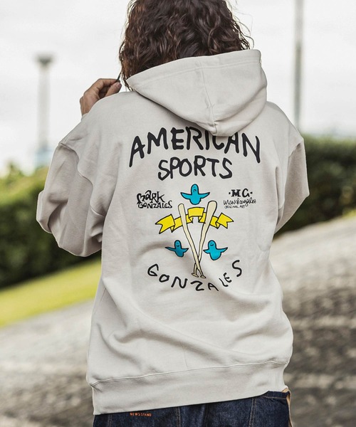 Mark Gonzales（マーク・ゴンザレス）の「【WEB・直営店限定】MARK GONZALES ARTWORK COLLECTION(マーク ゴンザレス)バックプリントプルパーカー 3type 5colors（パーカー・メンズ・ベージュ系1/ネイビー系1/グレー系2/ネイビー系2/ブラック系3/グレー系1/ネイビー系3/ホワイト系1/グレー系3/ホワイト系2/ホワイト系3/ブラック系2/ブラック系1/ベージュ系2/ベージュ系3・L/XL/M）」の10枚目の写真